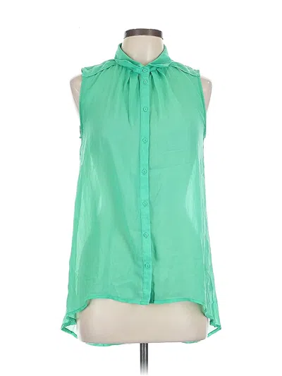 Pre-owned H&m Sleeveless Blouse In Green