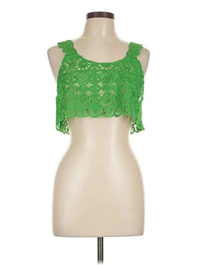 Pre-owned H&m Sleeveless Blouse In Green