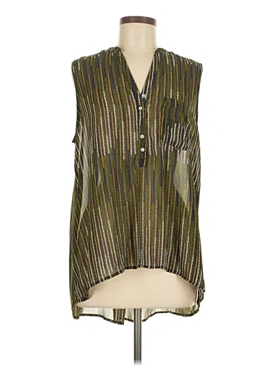 Pre-owned H&m Sleeveless Blouse In Green