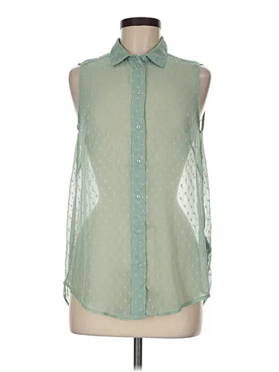 Pre-owned H&m Sleeveless Blouse In Green