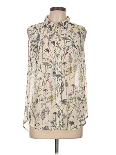 Pre-owned H&m Sleeveless Blouse In Ivory