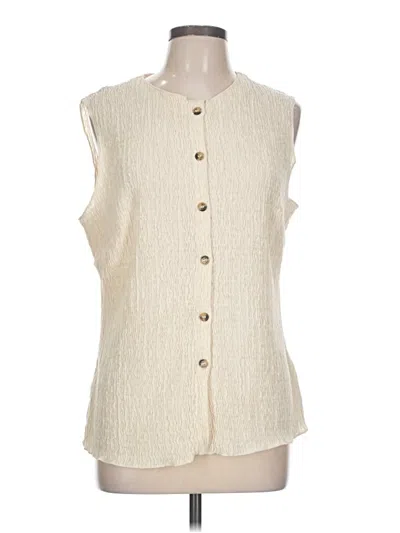 Pre-owned H&m Sleeveless Blouse In Ivory
