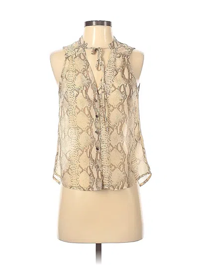Pre-owned H&m Sleeveless Blouse In Tan