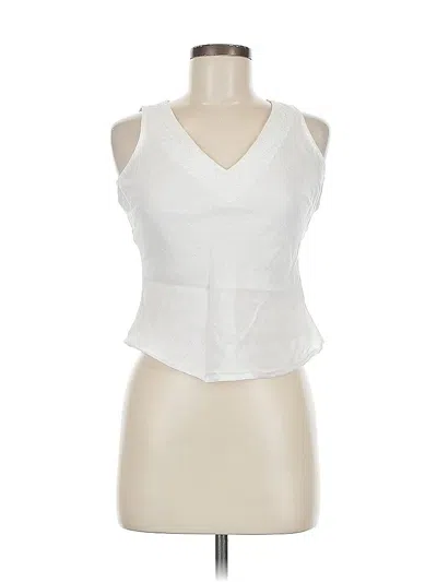 Pre-owned H&m Sleeveless Blouse In White