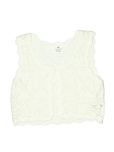 Pre-owned H&m Kids' Sleeveless Blouse In White