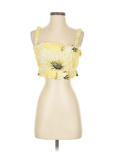 Pre-owned H&m Sleeveless Blouse In Yellow