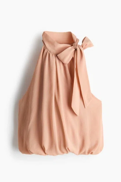 H&m Sleeveless Bubble-hem Top In Pink