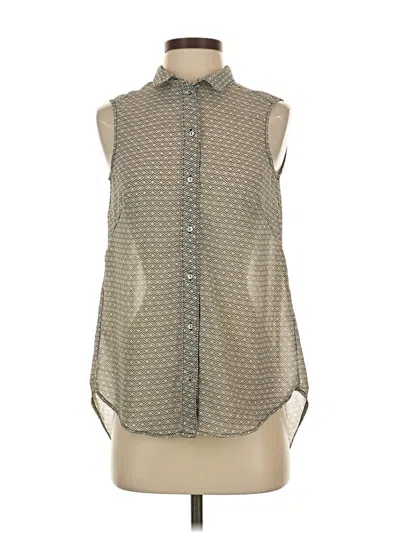 Pre-owned H&m Sleeveless Button Down Shirt In Gray