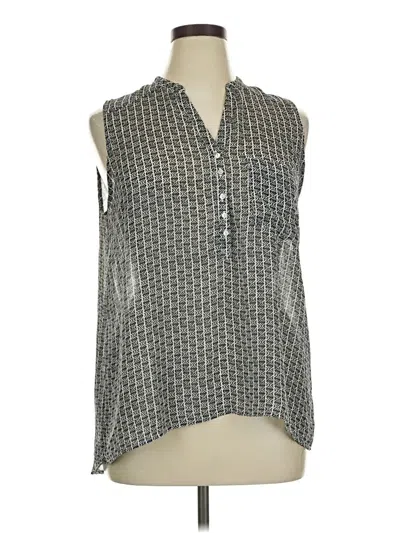 Pre-owned H&m Sleeveless Button Down Shirt In Gray