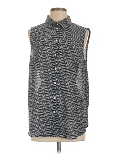Pre-owned H&m Sleeveless Button Down Shirt In Gray