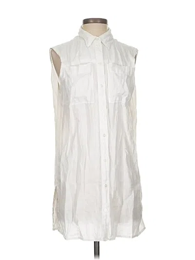 Pre-owned H&m Sleeveless Button Down Shirt In White