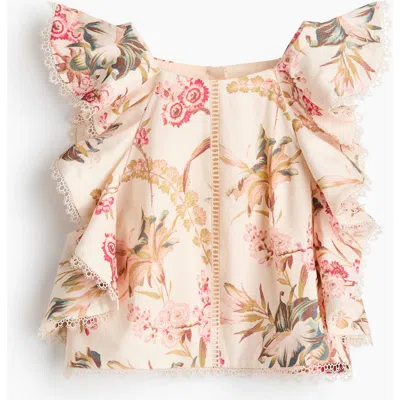 H&m Sleeveless Linen-blend Top In Multi