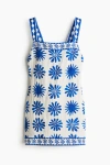 H&m Sleeveless Open-back Dress In Blue