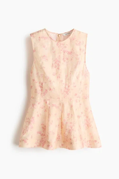 H&m Sleeveless Peplum Top In Pink