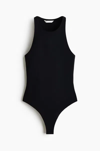 H&m Sleeveless Thong Bodysuit In Black