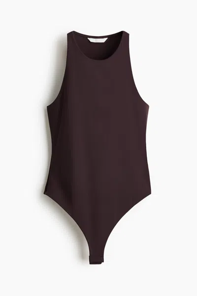 H&m Sleeveless Thong Bodysuit In Brown