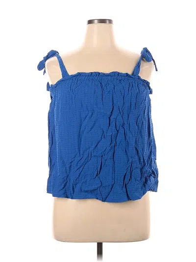 Pre-owned H&m Sleeveless Top Blue Strapless Neckline Tops