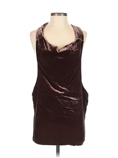 Pre-owned H&m Sleeveless Top Burgundy Halter Neckline Tops