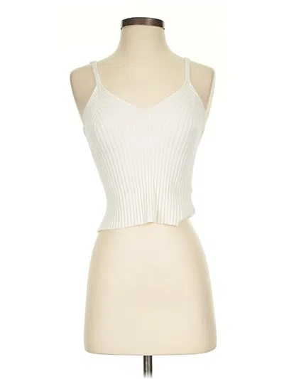 Pre-owned H&m Sleeveless Top Ivory Halter Neckline Tops In White