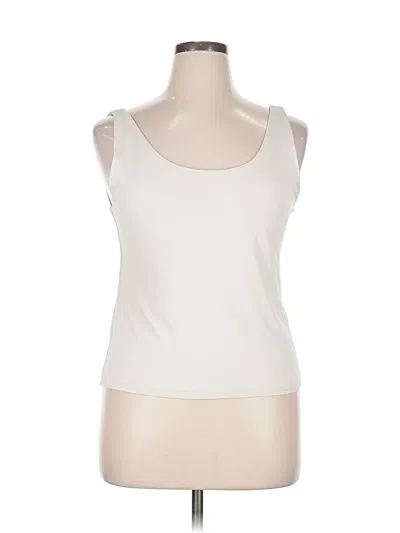 Pre-owned H&m Sleeveless Top Ivory Scoop Neck Tops In White
