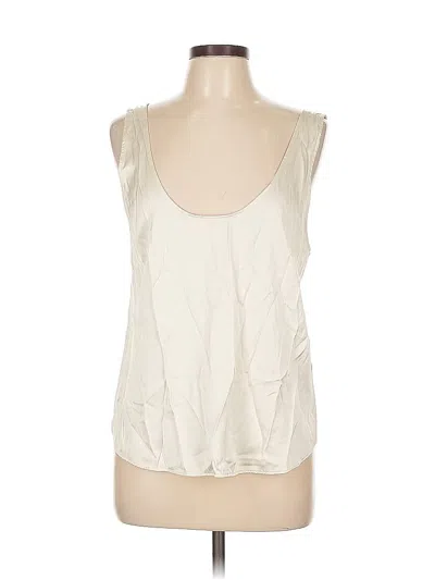 Pre-owned H&m Sleeveless Top Ivory Scoop Neck Tops In White