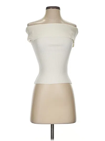 H&m Sleeveless Top Ivory Strapless Neckline Tops