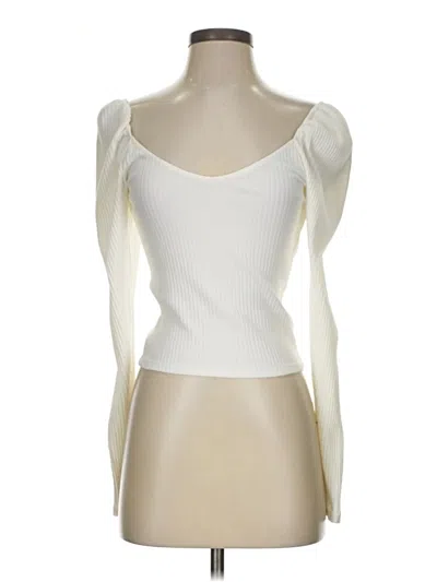 Pre-owned H&m Sleeveless Top Ivory Sweetheart Neckline Tops In White