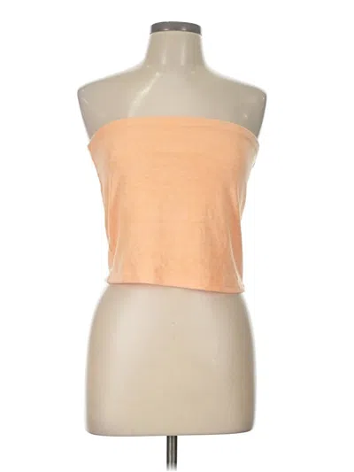 H&m Sleeveless Top Orange Strapless Neckline Tops