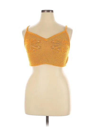 Pre-owned H&m Sleeveless Top Orange Sweetheart Neckline Tops