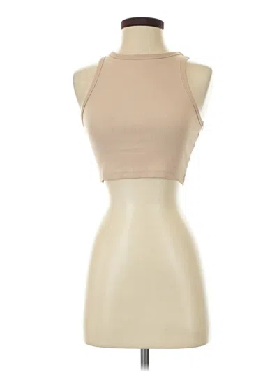 Pre-owned H&m Sleeveless Top Tan Halter Neckline Tops