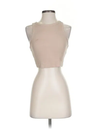 Pre-owned H&m Sleeveless Top Tan Halter Neckline Tops In Brown