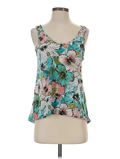 Pre-owned H&m Sleeveless Top Teal Scoop Neck Tops In Blue