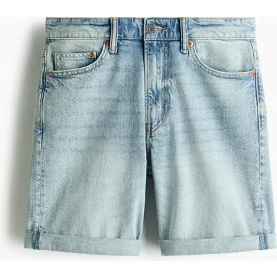 H&m Slim Denim Shorts In Blue