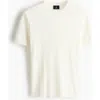 H&m Slim Fit Knitted T-shirt In White