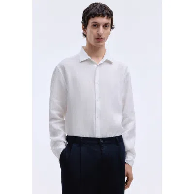 H&m Slim Fit Linen Shirt In White