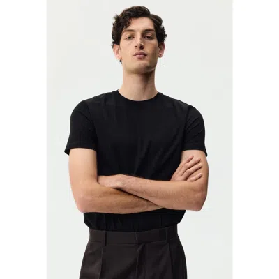 H&m Slim Fit Pima Cotton T-shirt In Black