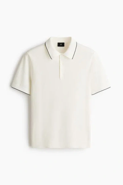 H&m Slim Fit Polo Shirt In White