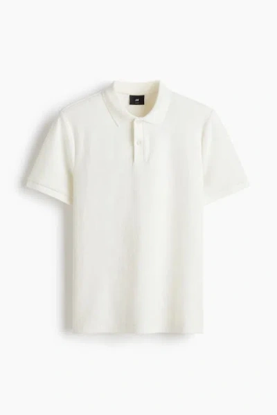 H&m Slim Fit Polo Shirt In White