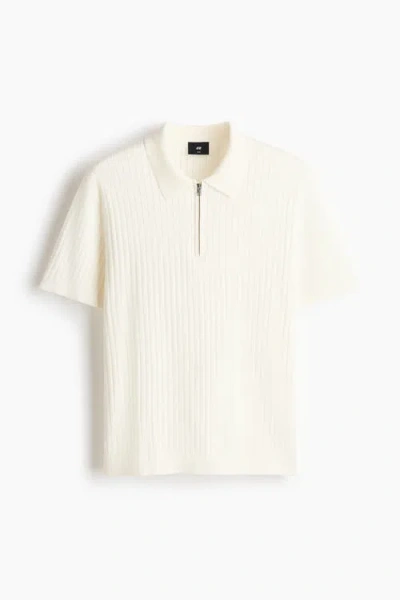 H&m Slim Fit Polo Shirt In White