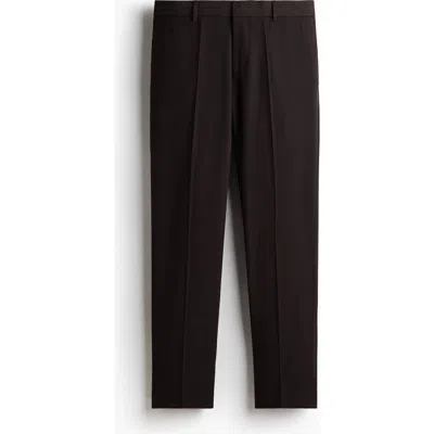 H&m Slim Fit Suit Trousers In Brown