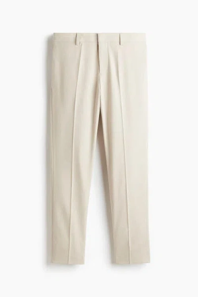 H&m Slim Fit Suit Trousers In Neutral