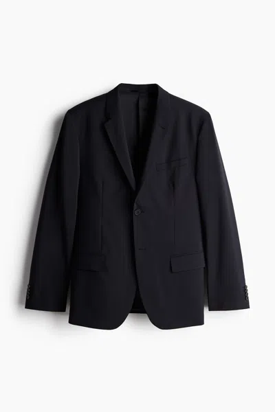 H&m Slim Fit Wool-blend Jacket In Blue
