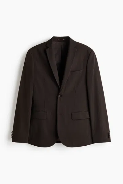 H&m Slim-fit Single-breasted Jacket In Brown