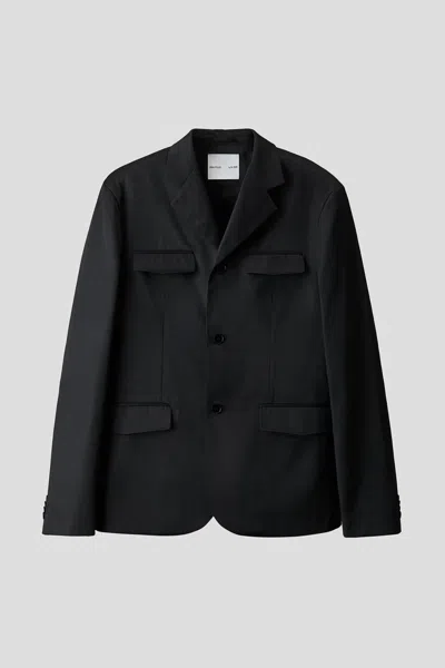 H&m Slim-fit Single-breasted Twill Jacket In Black