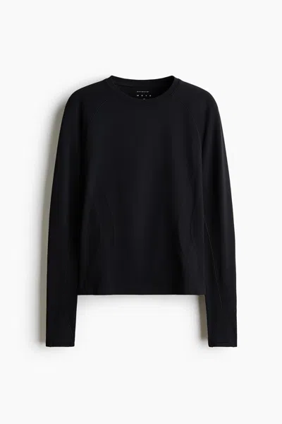 H&m Slim-fit Sports Base Layer Top With Drymove In Black