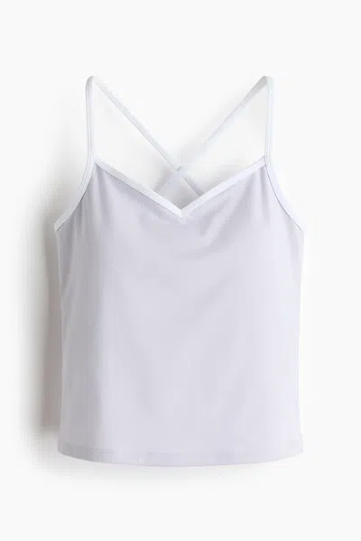 H&m Slim-fit Sports Camisole Top With Drymove In White