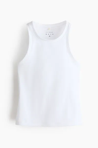 H&m Slim-fit Sports Tank Top With Softmove In White
