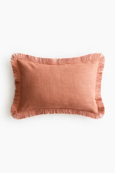H&m Slub-weave Cushion Cover In Dusty Orange