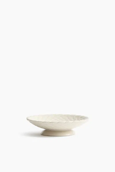 H&m Small Braided-look Stoneware Bowl In White