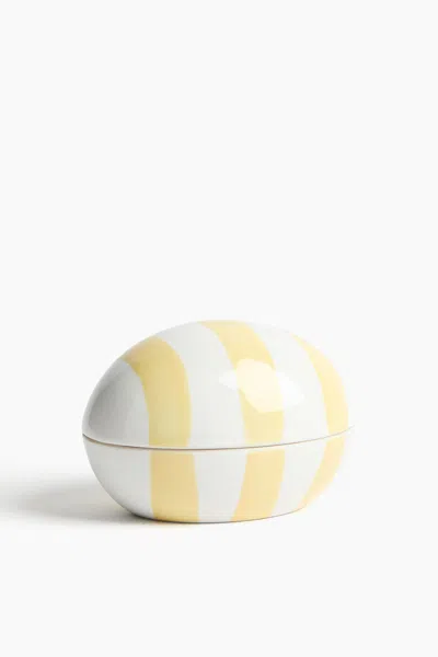 H&m Small Egg-shaped Ceramic Jar In Yellow